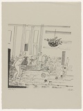 Artist: b'PLUNKETT, Jennifer' | Title: b'The Collingwood Pool [number in series The Collingwood Swimming Pool unknown]' | Date: 1981 | Technique: b'lithograph, printed in black ink  from one stone'