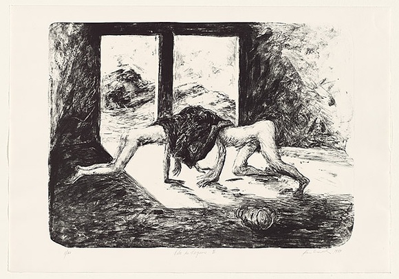 Artist: b'Unsworth, Ken.' | Title: b'Villa des vergesseurs III' | Date: 1987 | Technique: b'transfer-lithograph, printed in black ink, from one stone'