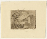 Artist: b'Watson, Percy.' | Title: b'(Decorative landscape)' | Date: 1953 | Technique: b'etching, printed in black ink, from one plate'