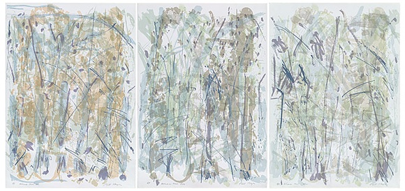 Artist: b'MEYER, Bill' | Title: b'Holcombe Forest triptych (HF I, II, III).' | Date: 1988 | Technique: b'screenprint' | Copyright: b'\xc2\xa9 Bill Meyer'
