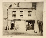 Artist: b'LINDSAY, Lionel' | Title: bThe Tinsmith's shop, King Street, Sydney | Date: 1921 | Technique: b'etching, printed in black ink with plate-tone, from one plate' | Copyright: b'Courtesy of the National Library of Australia'
