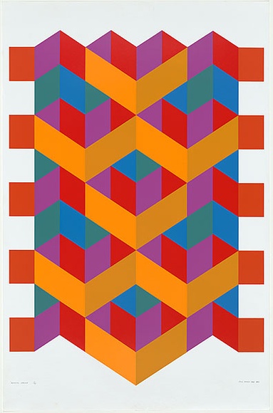 Artist: b'Hardy, Cecil.' | Title: b'Heraldic spaces' | Date: 1973 | Technique: b'screenprint, printed in colour, from multiple stencils'