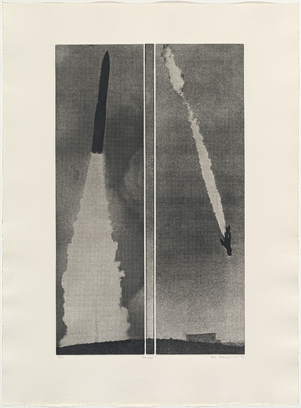 Artist: b'MADDOCK, Bea' | Title: b'Gauge' | Date: 1976 | Technique: b'photo-etching, aquatint and stipple, printed in black ink, from three plates'