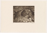 Artist: REES, Lloyd | Title: The Great Rock | Date: 1977 | Technique: softground-etching, printed in brown ink, from one plate | Copyright: © Alan and Jancis Rees