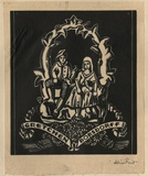 Artist: FEINT, Adrian | Title: Bookplate: Gretchen Borsdorff. | Date: (1933) | Technique: wood-engraving, printed in black ink, from one block | Copyright: Courtesy the Estate of Adrian Feint