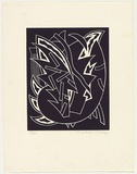 Artist: LEACH-JONES, Alun | Title: Lupercalia #6 | Date: 1983 | Technique: linocut, printed in purple/black ink, from one block | Copyright: Courtesy of the artist