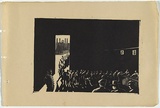 Artist: UNKNOWN, WORKER ARTISTS, SYDNEY, NSW | Title: Not titled (lining up for work). | Date: 1933 | Technique: linocut, printed in black ink, from one block