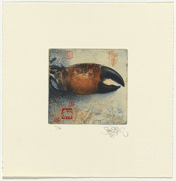 Crab claw and red seals (1988) by Jorg Schmeisser (1942–2012 ...